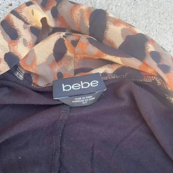 Vintage Y2K bebe womens‎ Small open front cheetah animal print bodysuit glam - Picture 2 of 8